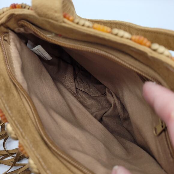 Vintage Elcanti Accessories Boho Beaded Festival Fringe Faux Suede Shoulder Bag - Picture 11 of 16
